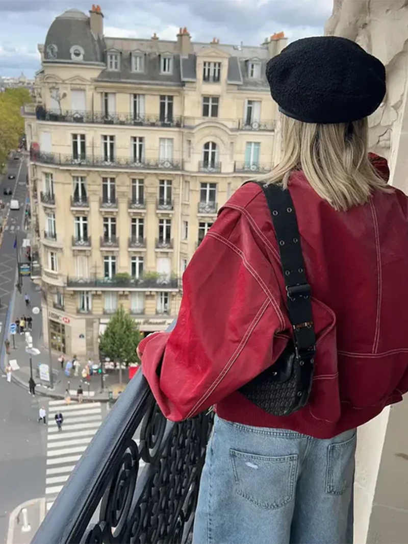 Oversized Contrast Jas
