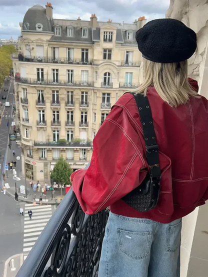 Oversized Contrast Jas