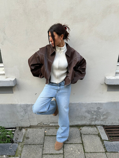 Oversized Contrast Jas