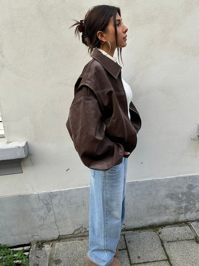 Oversized Contrast Jas