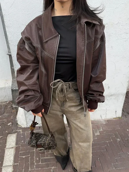 Oversized Contrast Jas