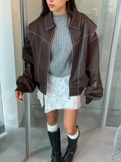 Oversized Contrast Jas