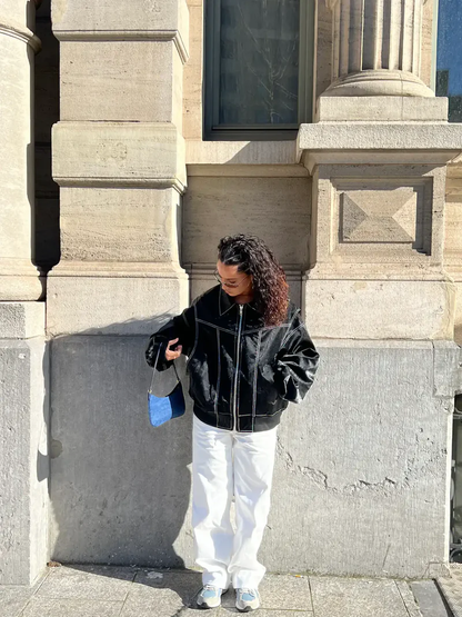 Oversized Contrast Jas
