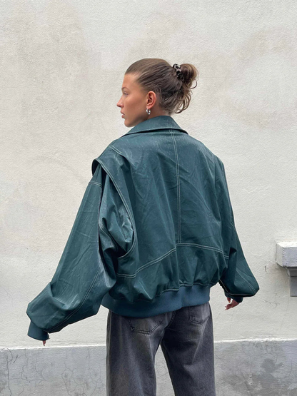 Oversized Contrast Jas