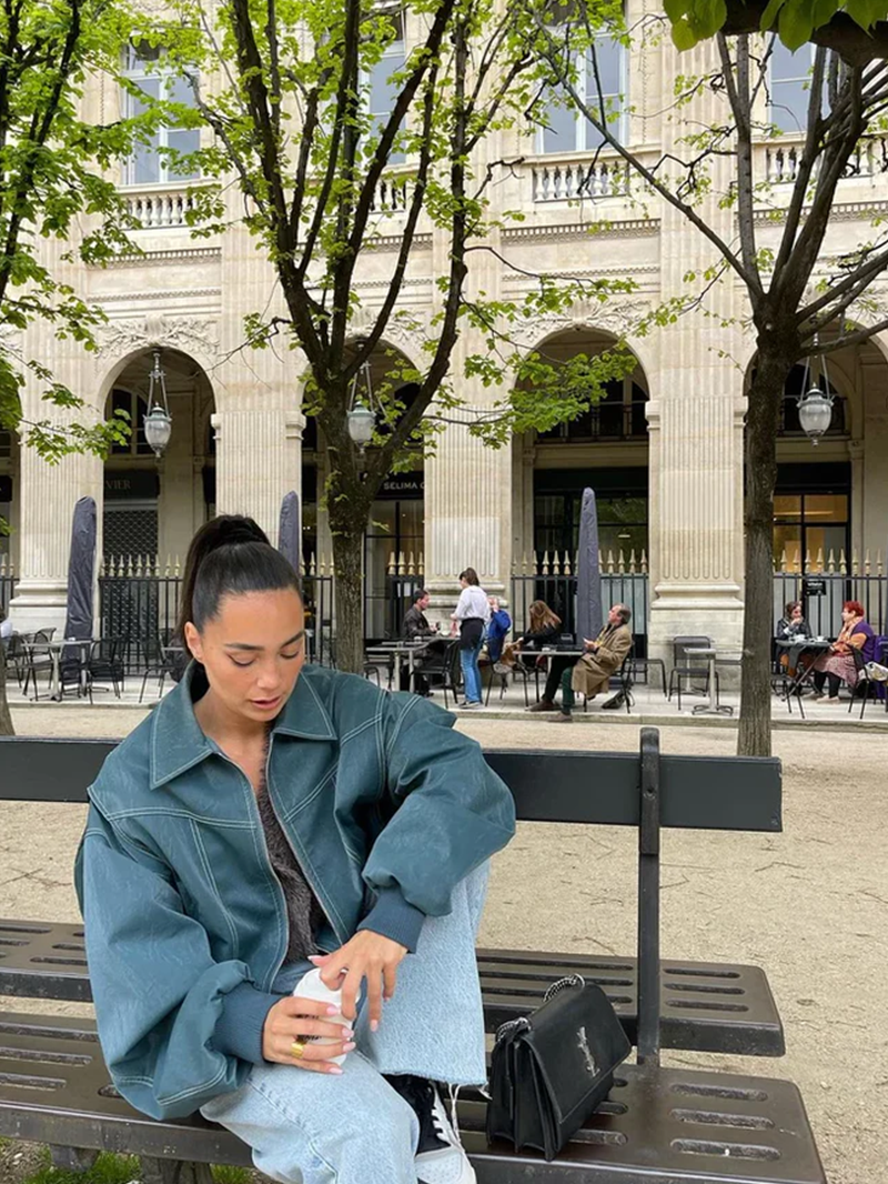 Oversized Contrast Jas