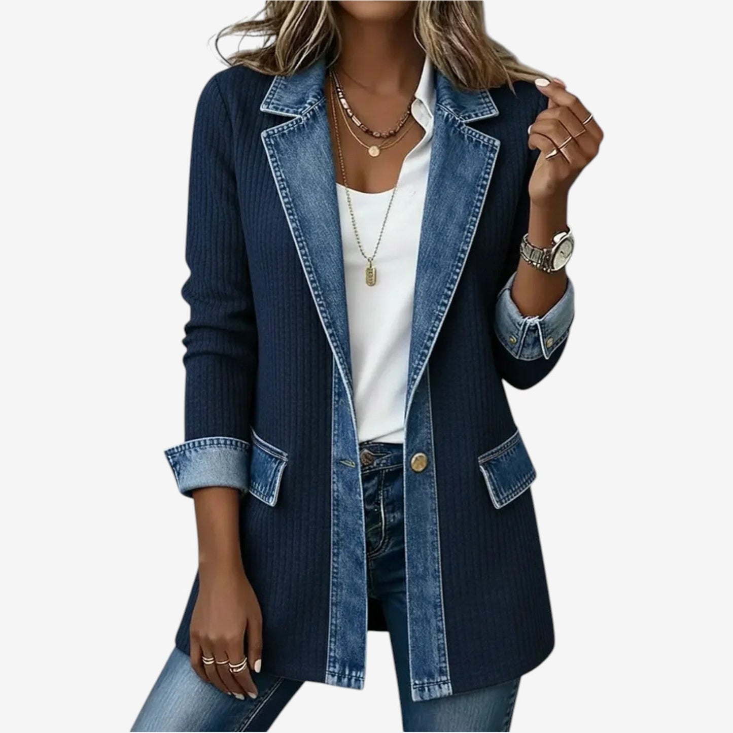 Emilia™ Jas van gemengd denim