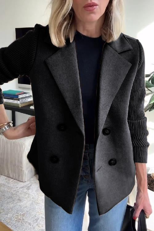 Lenora™ | Premium Chic Blazer met Gebreide Mouwen