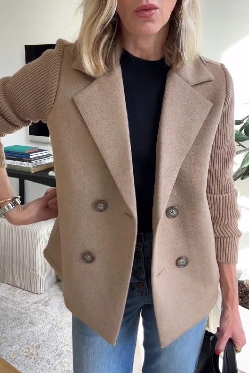 Lenora™ | Premium Chic Blazer met Gebreide Mouwen