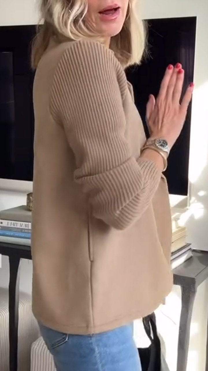 Lenora™ | Premium Chic Blazer met Gebreide Mouwen