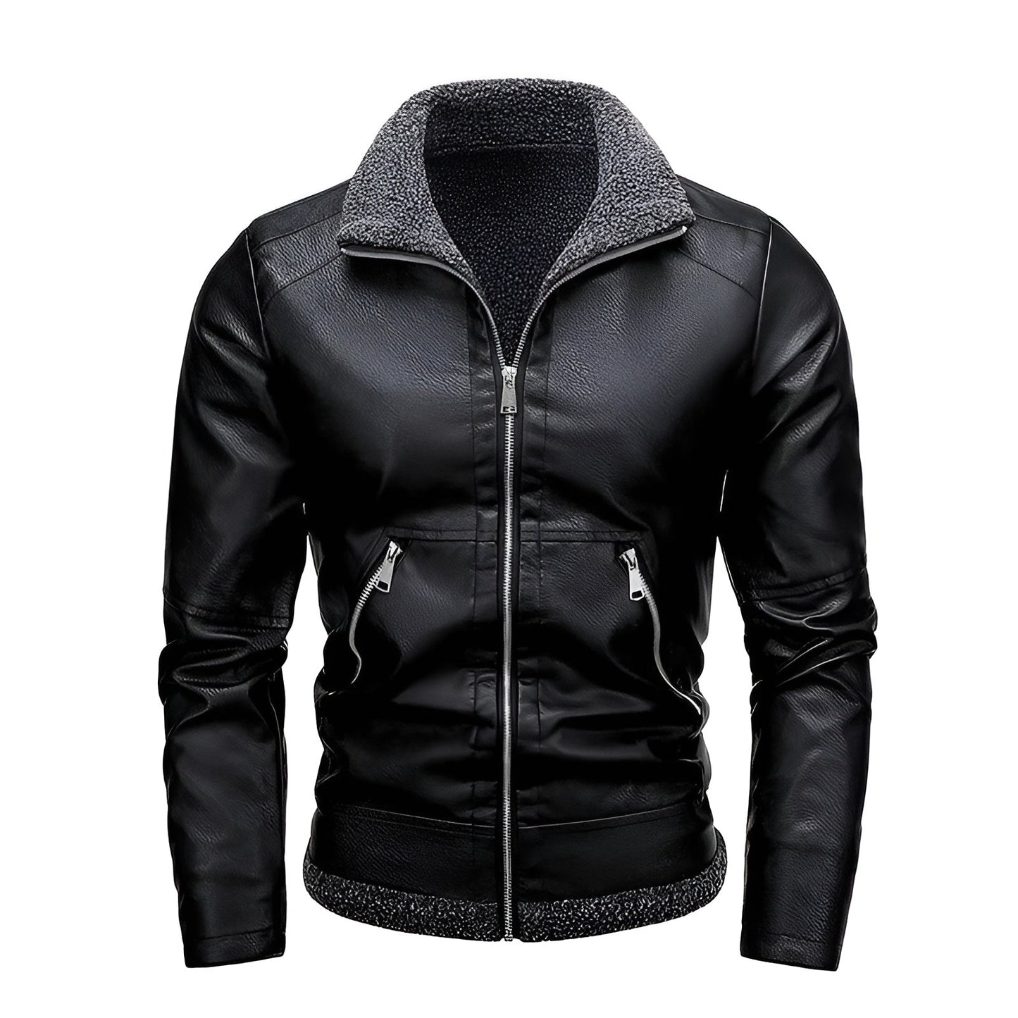 Léo™ | Elegante leren jas gevoerd met fleece