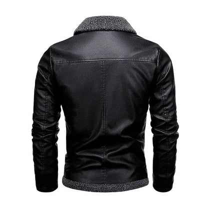Léo™ | Elegante leren jas gevoerd met fleece