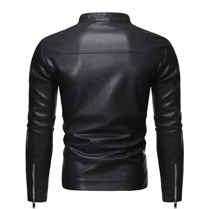 Arthur™ | Leren jas met hoge kraag