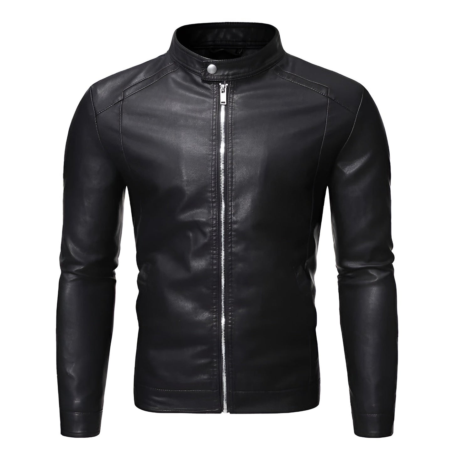 Arthur™ | Leren jas met hoge kraag