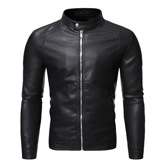 Arthur™ | Leren jas met hoge kraag