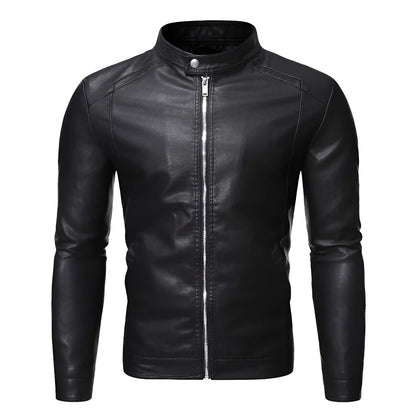 Arthur™ | Leren jas met hoge kraag