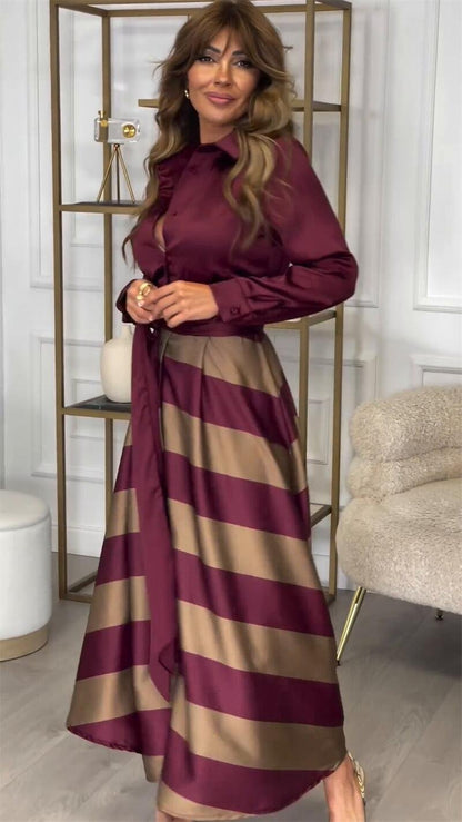 Yvonne | Gestreepte Maxi-jurk