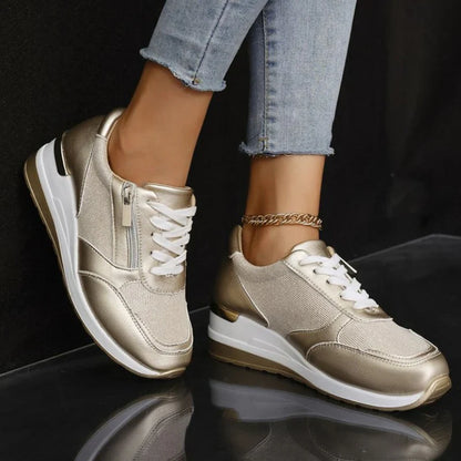 Nieuwe orthopedische sneakers met veters en ritssluiting aan de zijkant voor dames