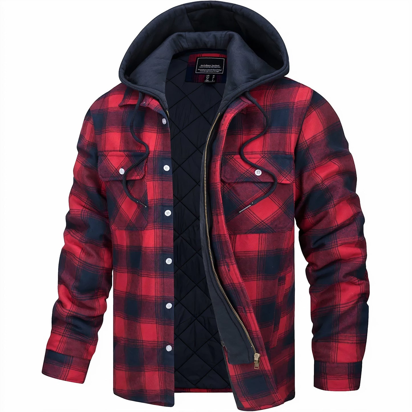 Virexo | Gevoerd Houthakkershirt met Capuchon
